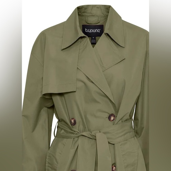 B YOUNG Trench Coat w/ Belt - Picture 4 of 7